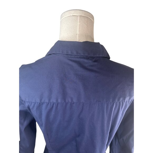 2/$30 ZARA Navy & White Small Button-Up Blouse With 3/4 Sleeves - Picture 13 of 15